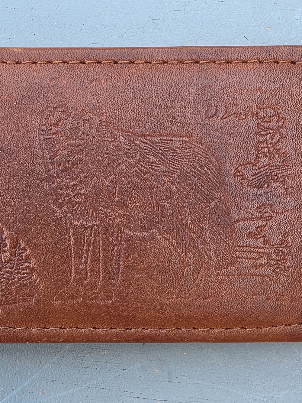 Genuine Leather Wolf Magnetic Money Clip Wallet